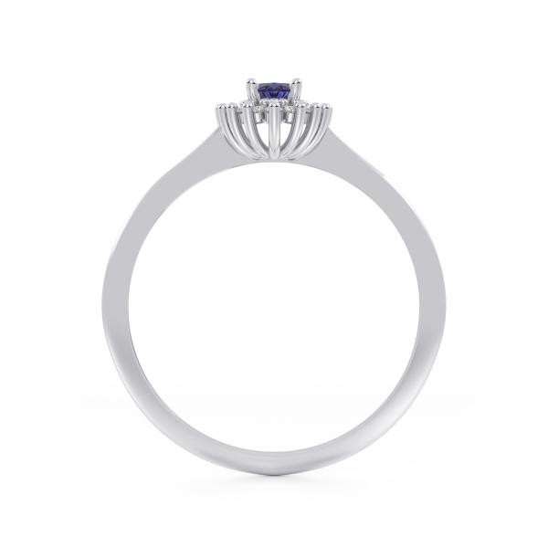 Anillo de Oro Compromiso 14k Blanco Megan Abba Joyas image number null