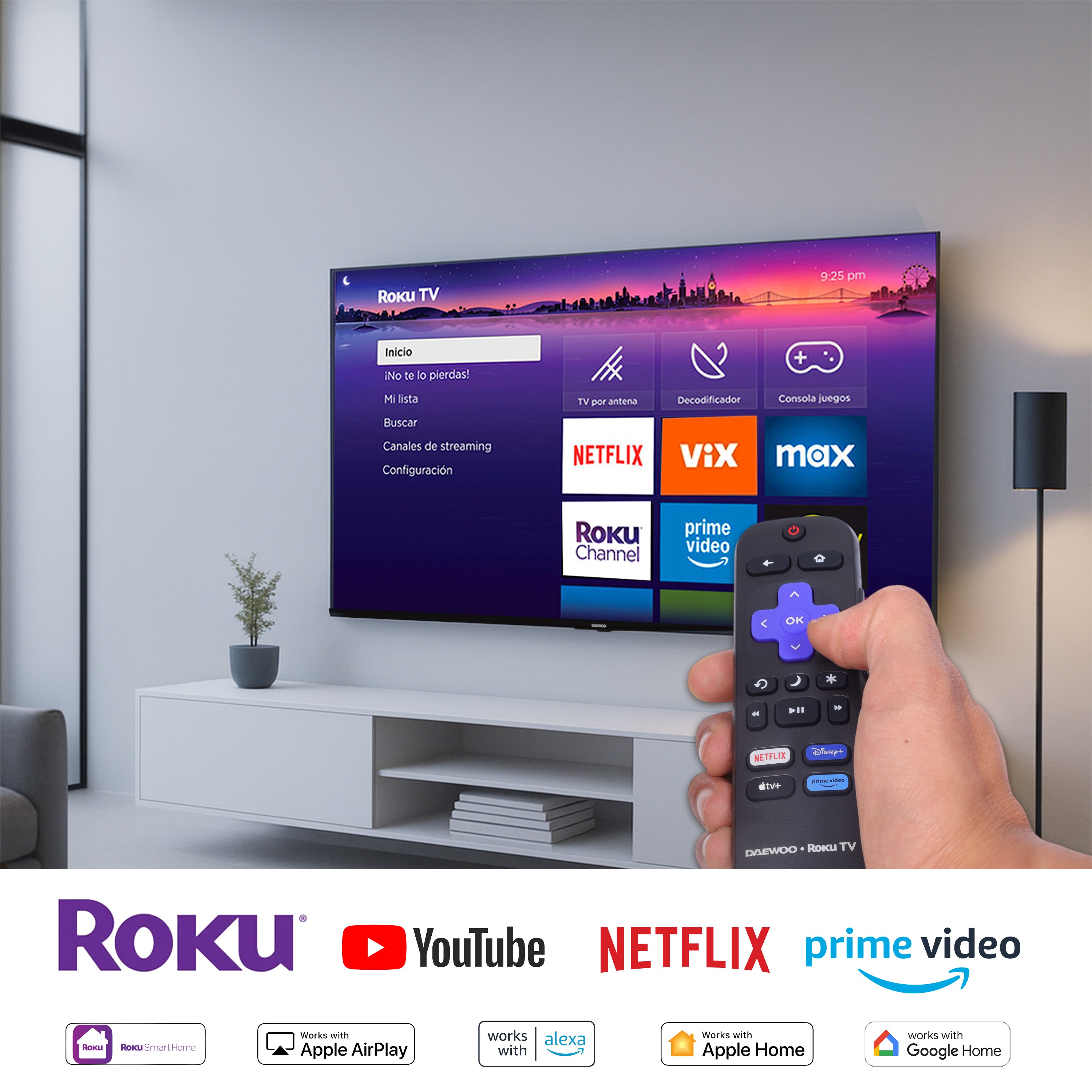 Pantalla Daewoo Smart TV 70 pulgadas 4K UHD LED | Roku TV Dolby Audio Modelo DAW70UR image number null