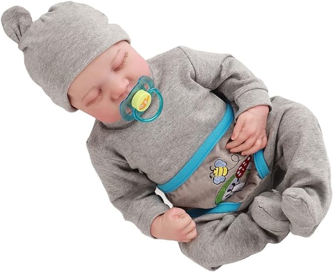 A Mu&ntilde;eca Reborn de 19 Pulgadas, beb&eacute; Reci&eacute;n Nacido de Simulaci&oacute;n con Cuerpo de Silicona Suave, Caracter&iacute;sticas Realistas, Regalos Ideales para Ni&ntilde;os, Ba&ntilde;able (a). image number null