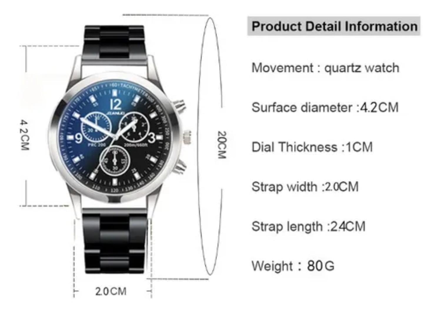 Relojes De Cuarzo Casuales Impermeables Para Hombre Plateado fondo azul image number null
