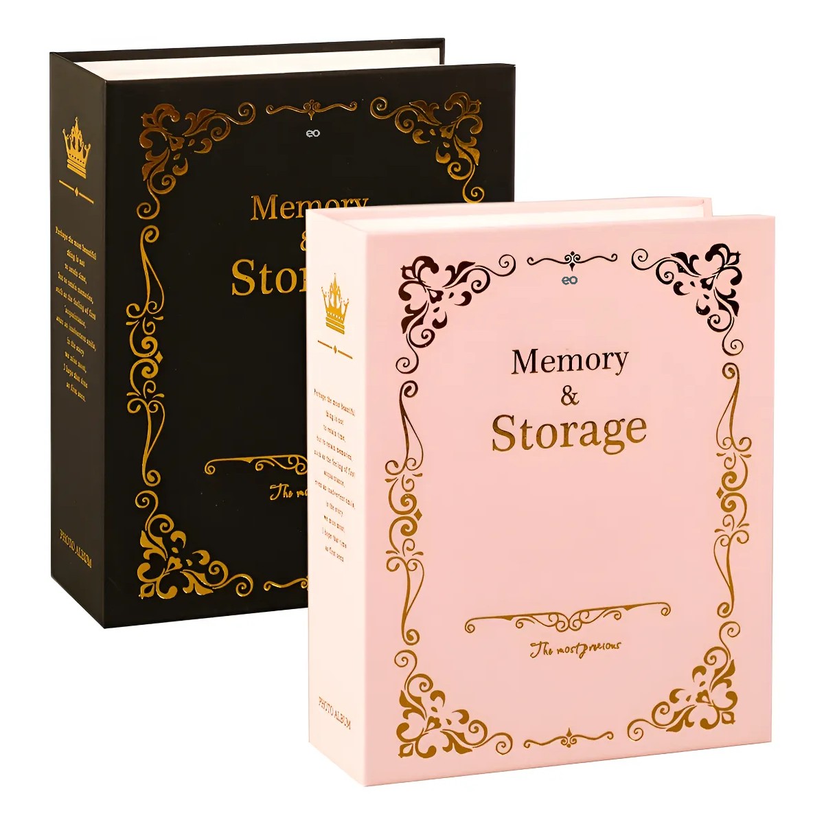 &Aacute;lbum De Fotograf&iacute;as Para 100 Fotos, 2 Piezas Rosa/Negro image number null