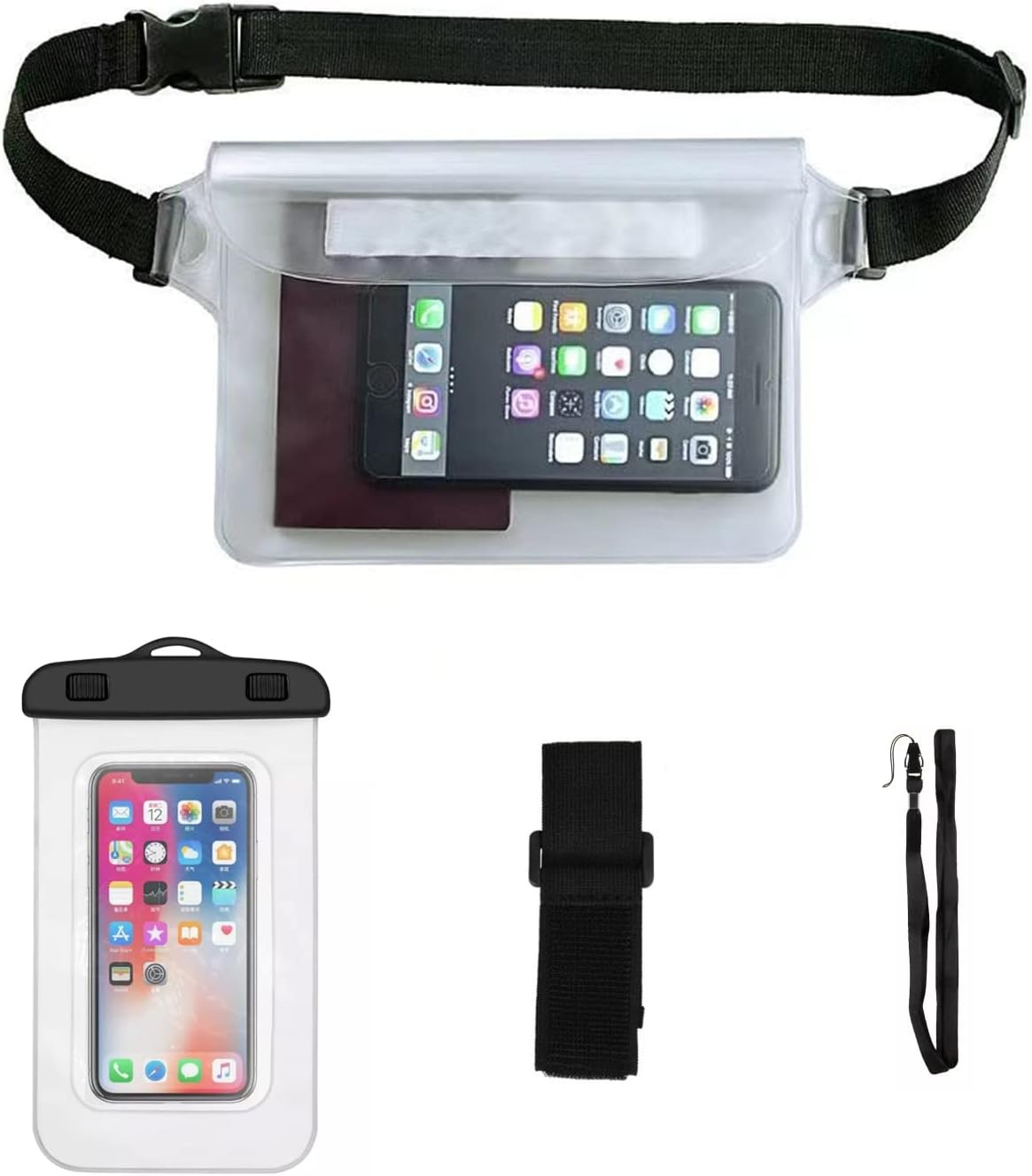 Bolsa Impermeable IPX8 de Cintura Ajustable + Funda Impermeable para Celular hasta 6.5" image number null