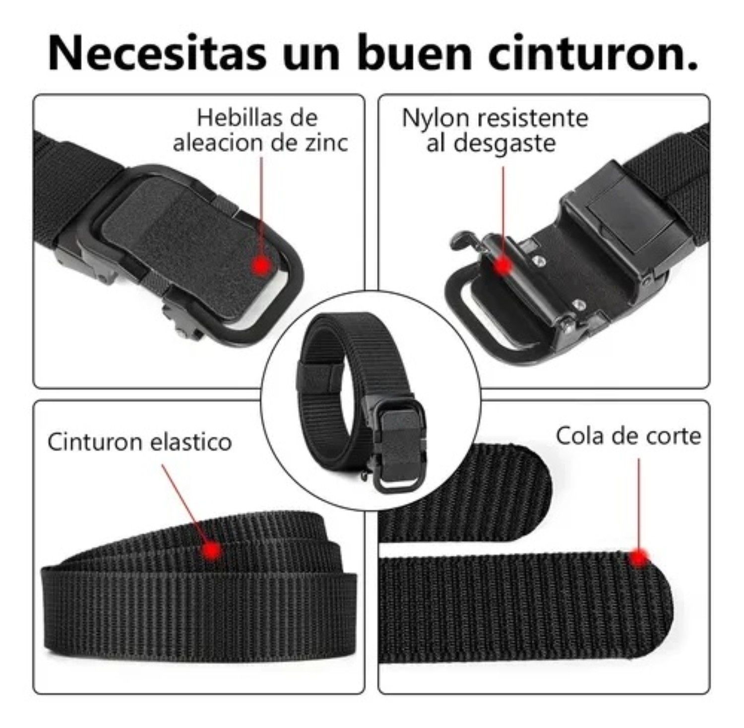 2pzs Cinturones T&aacute;ctico Militar Ajustable Moda Calidad Cinto Negro+Azul image number null
