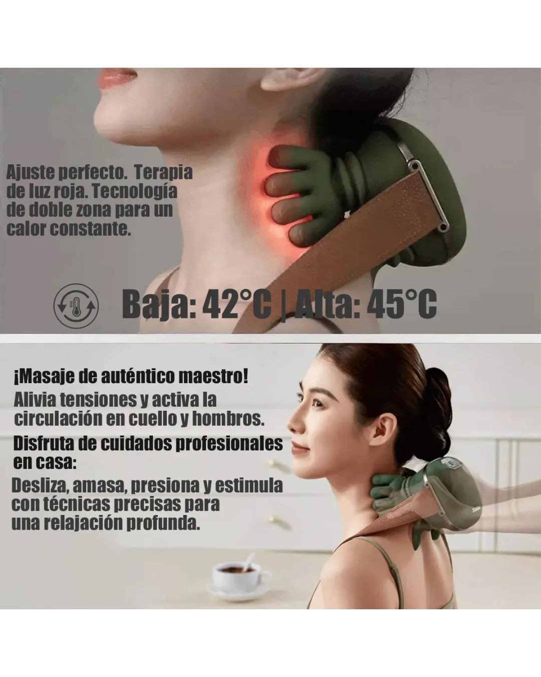 Masajeador Port&aacute;til Cuello Espalda Manos Infrarojo image number null