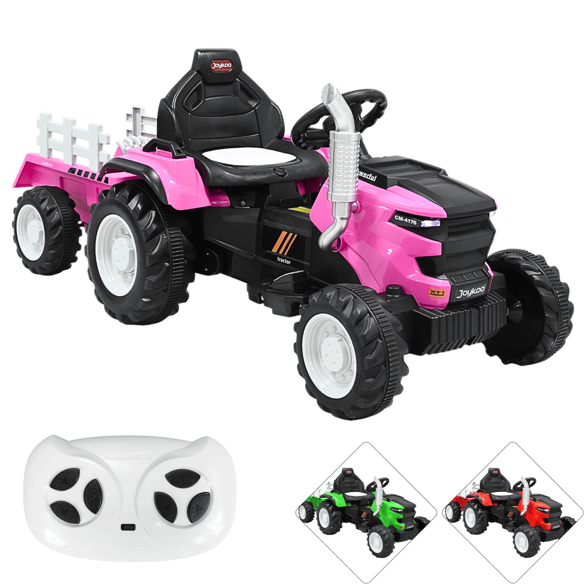 Montable Electrico para Ni&ntilde;os Tractor de Granja con Bater&iacute;a 12v Control Remoto Luz y Sonido Bluetooth - Rosa image number null