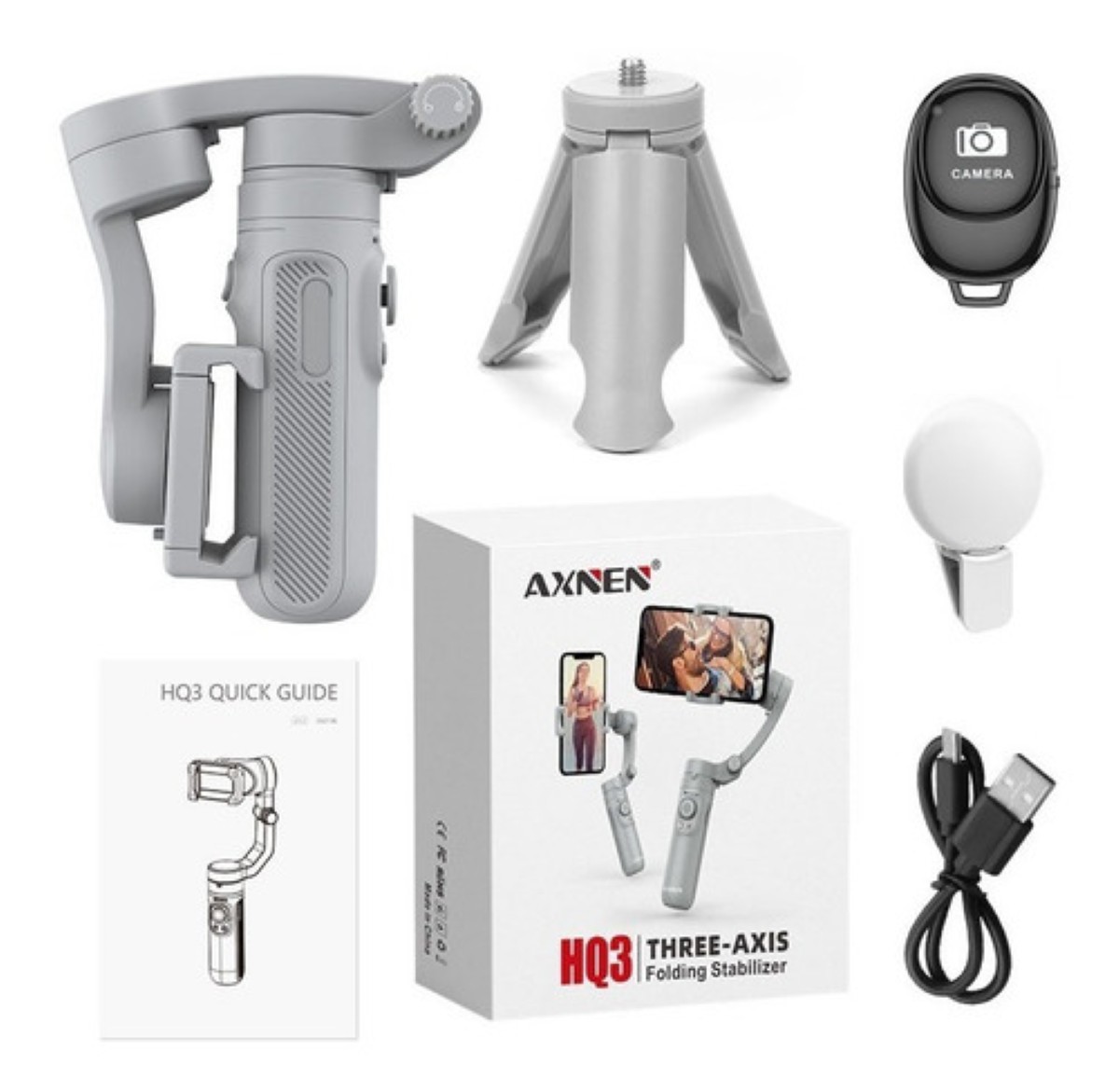 Estabilizador Gimbal 3 Ejes Plegable Para Celular Gris image number null