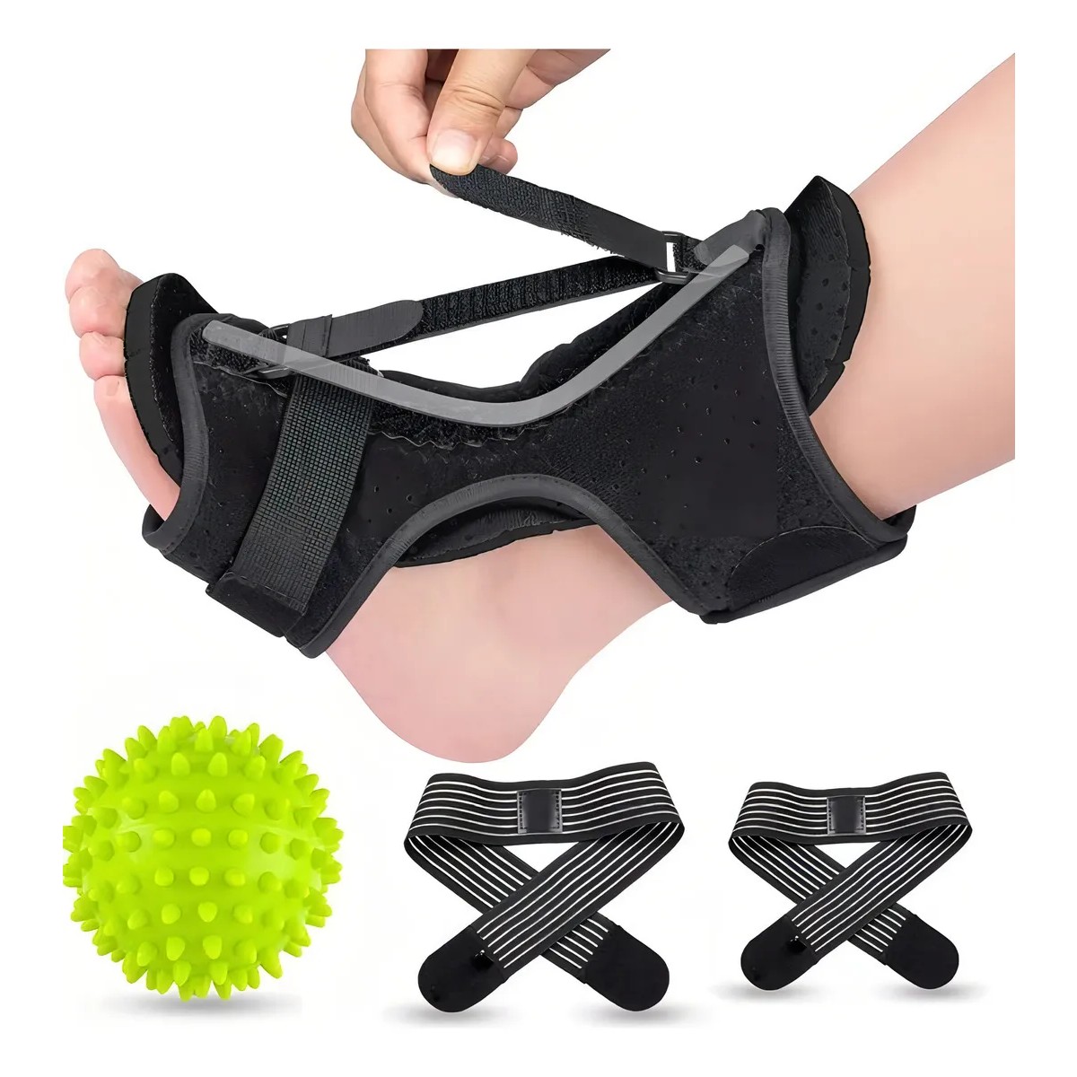 F&eacute;rula Nocturna Para Fascitis Plantar Soporte Pie Ca&iacute;do Color Negro Talla: M image number null