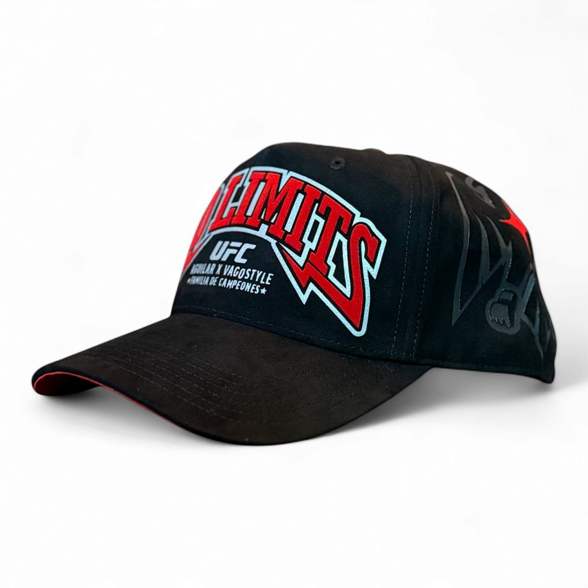 VAGO NO LIMITS UFC Gorra Visera Curva Gamuza Negra con Rojo image number null