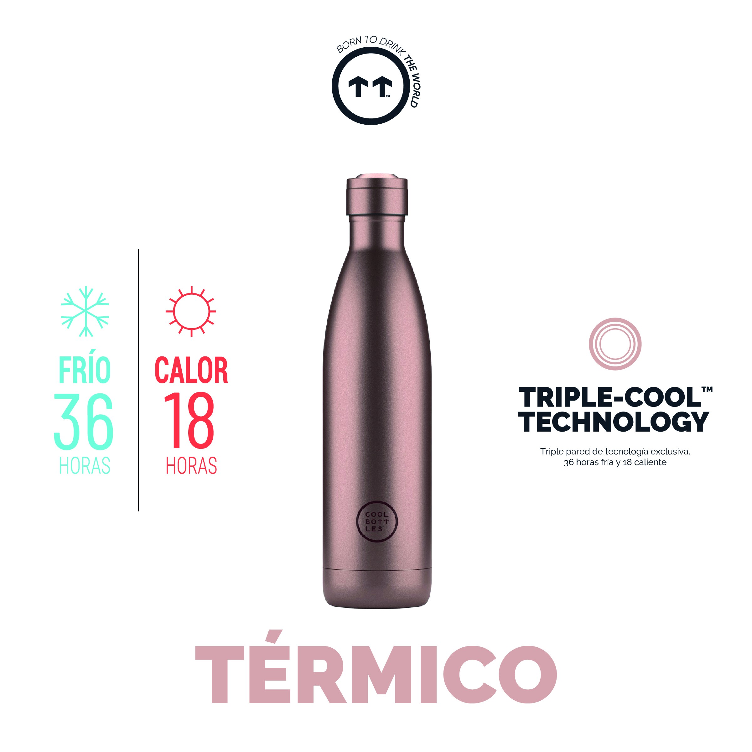 Cool Bottles Botella Termo Metallic Rose 750ml image number null