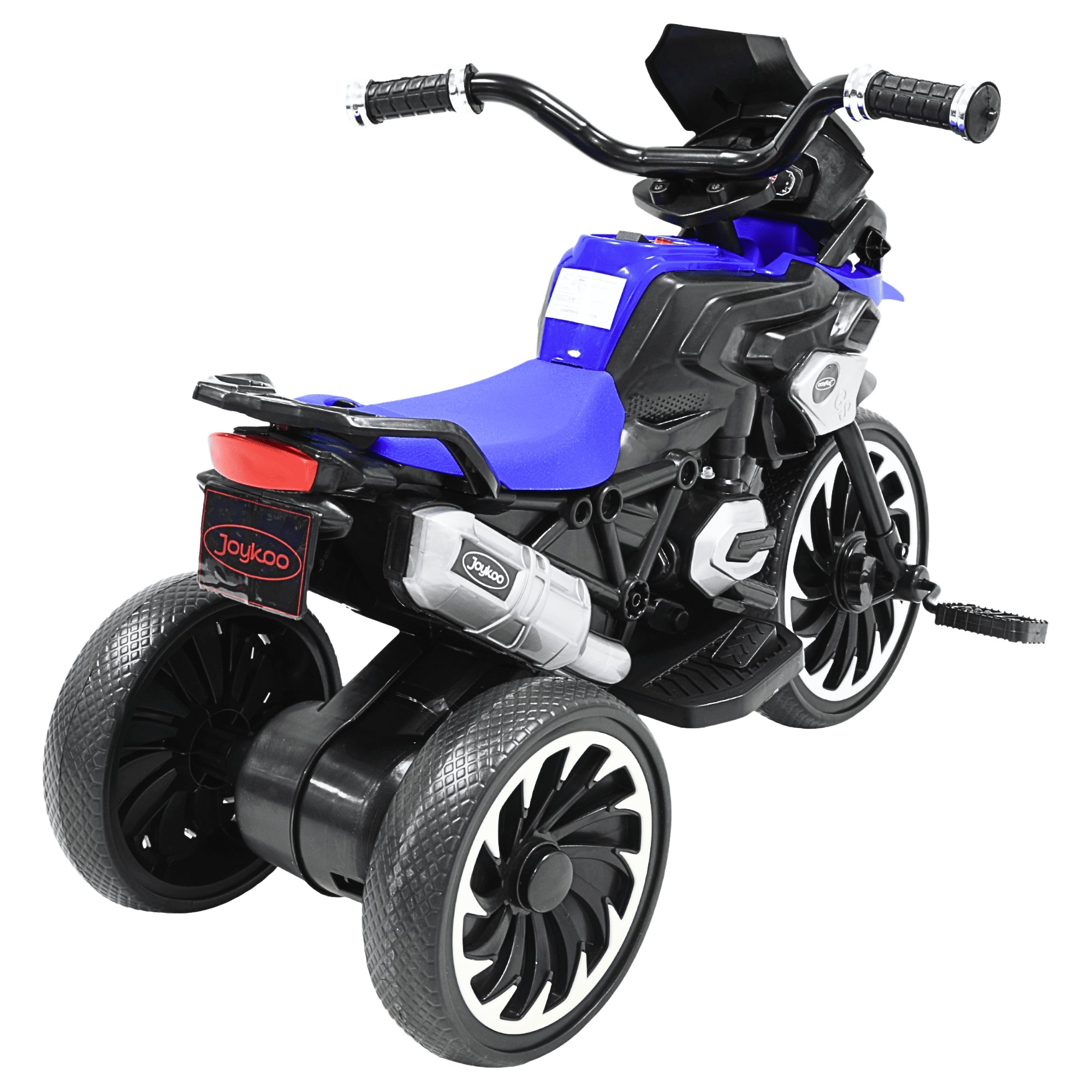 Moto Montable El&eacute;ctrica para Ni&ntilde;os Triciclo H&iacute;brido con Luces y Sonido Recargable 6v Soporta hasta 30 kg - Azul image number null
