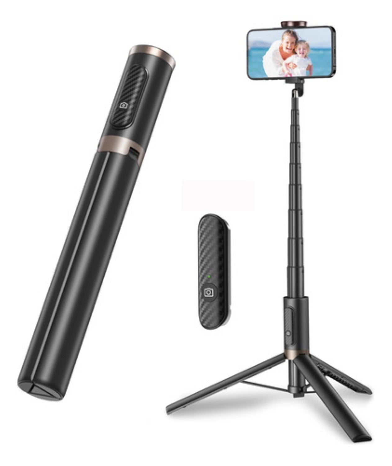 60in Tripode Para Selfie Stick Port&aacute;til Para Telefono Negro image number null