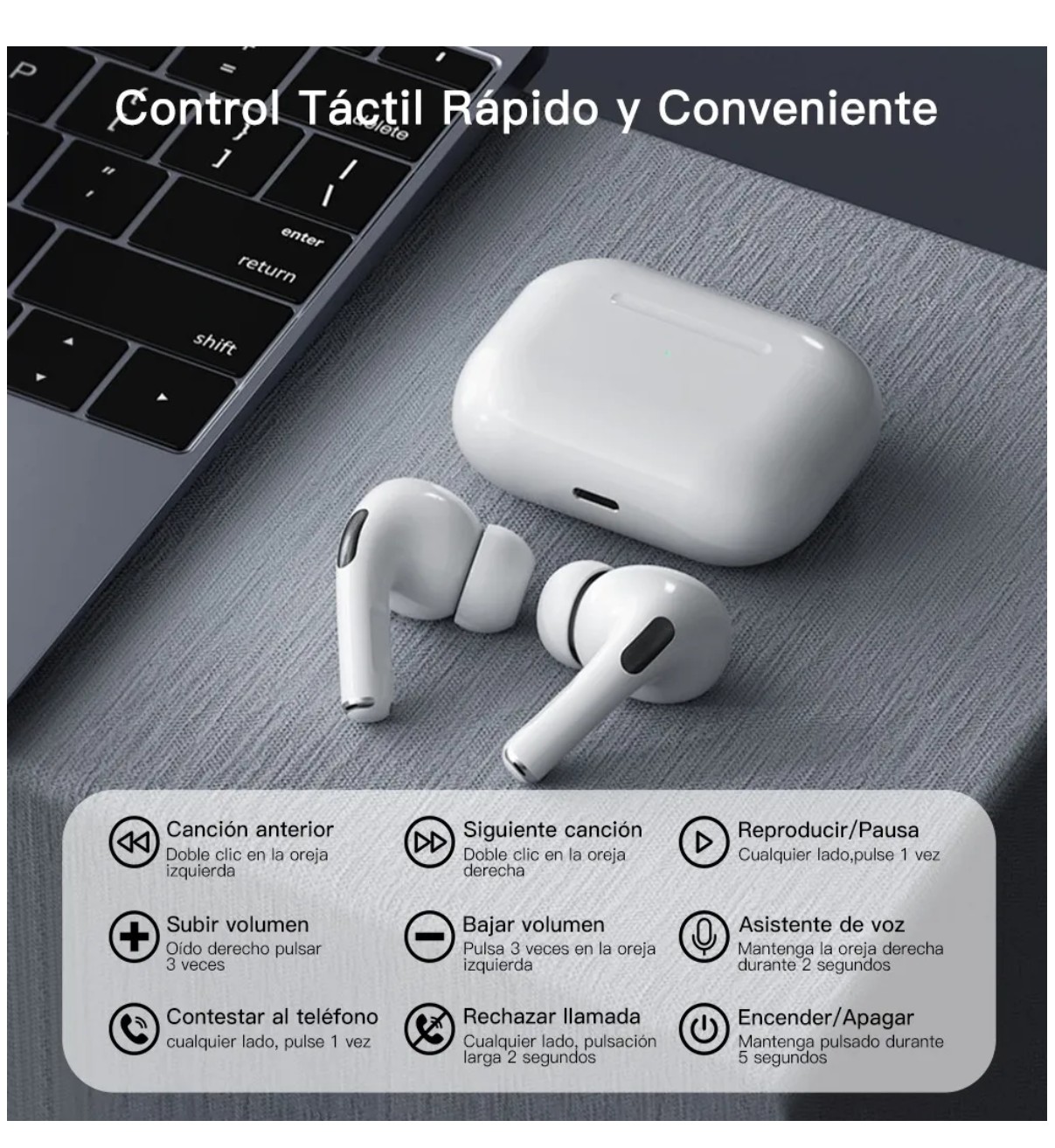Aud&iacute;fonos Bluetooth Hifi Auriculares Malubero Hd Call Para Ios iPhone Color Blanco image number null