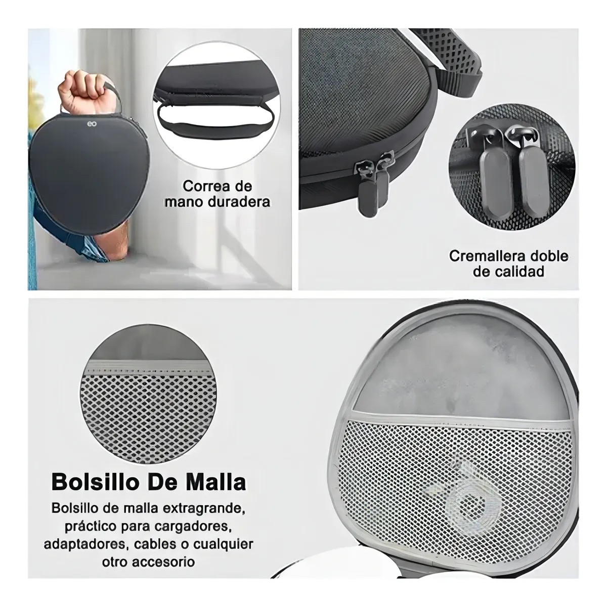 Estuche Funda Case De Auriculares Grandes Para AirPods Max Color Negro image number null