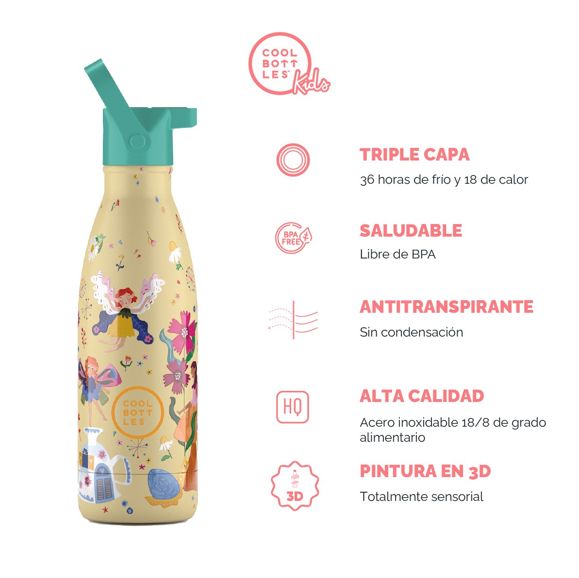 Cool Bottles Botella Termo Infantil Magical Fairies 350ml image number null
