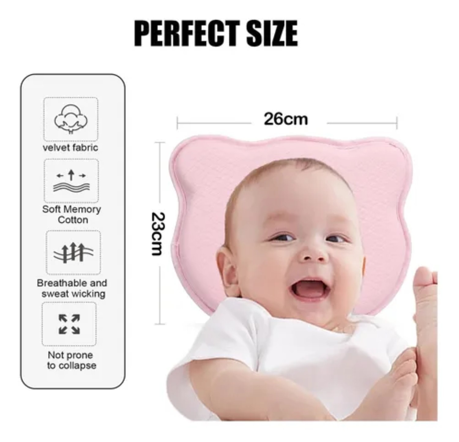 Almohada Para Beb&eacute; Foam Rosa image number null