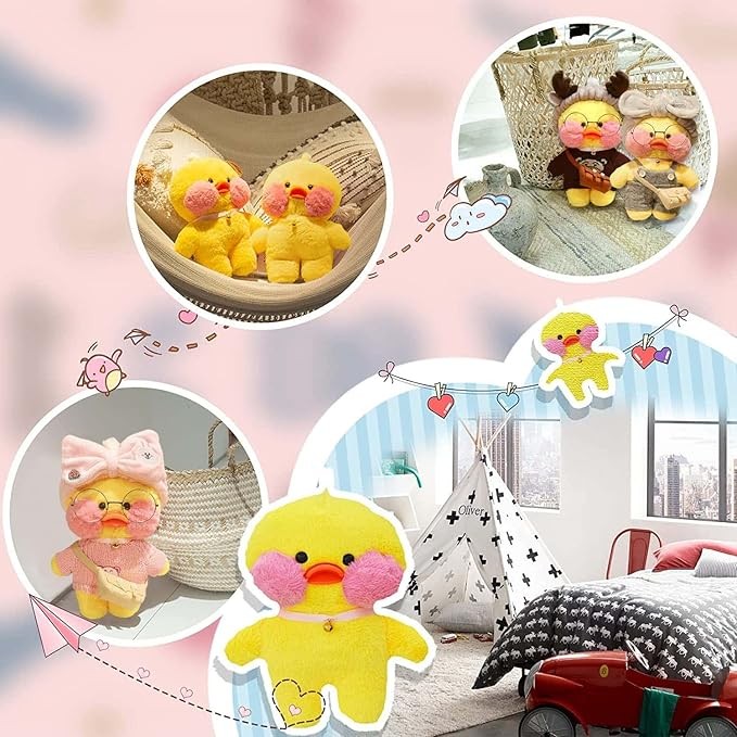 Jesir Peluche de Pato Kawaii de 30 cm,Pato De Peluche Suave con Ropa image number null