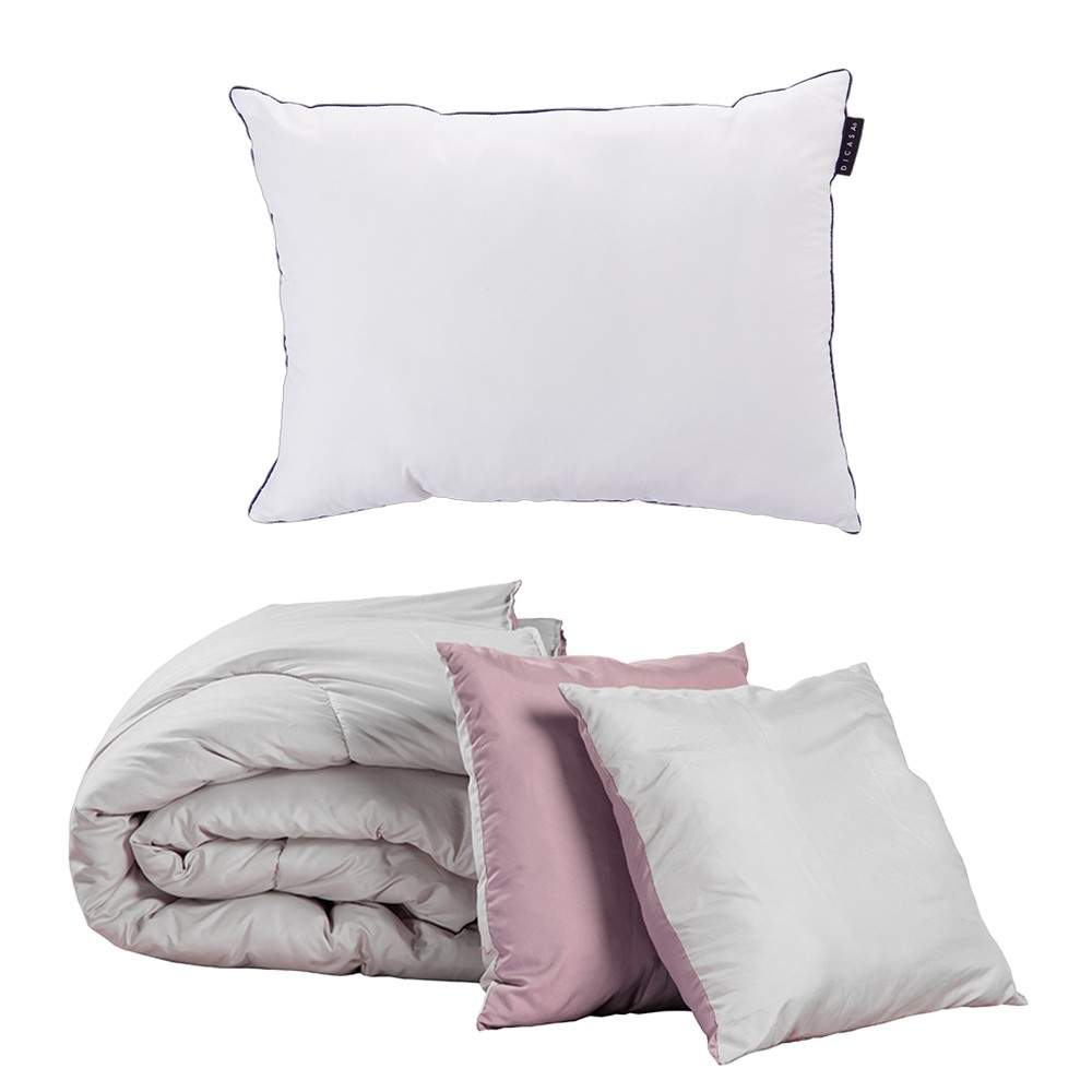 Edred&oacute;n Individual Dicasa Couzy Doble Vista Lila con Gris con Almohada One image number null