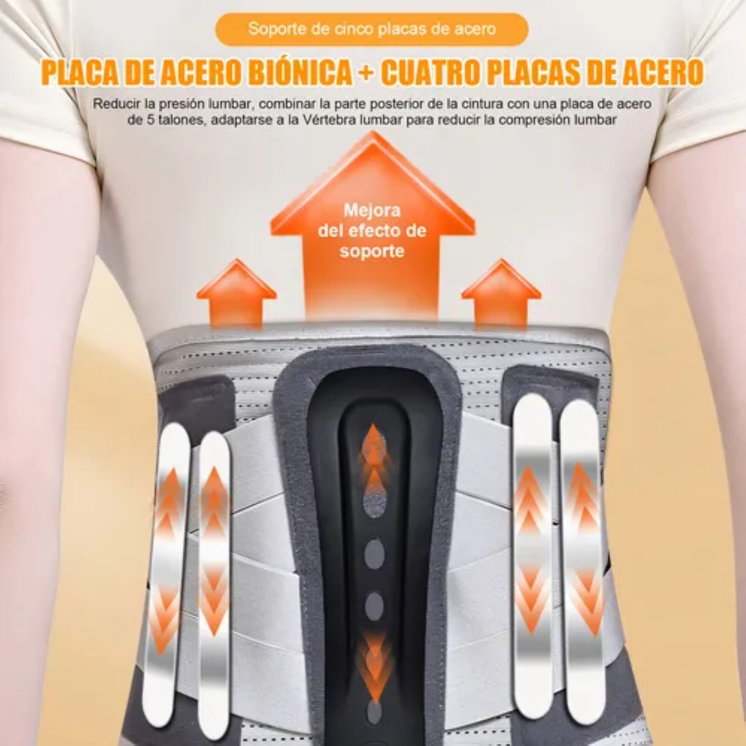 Faja Soporte Sacro Lumbar Con Varillas Ortopedica Lumbosacra talla xl image number null
