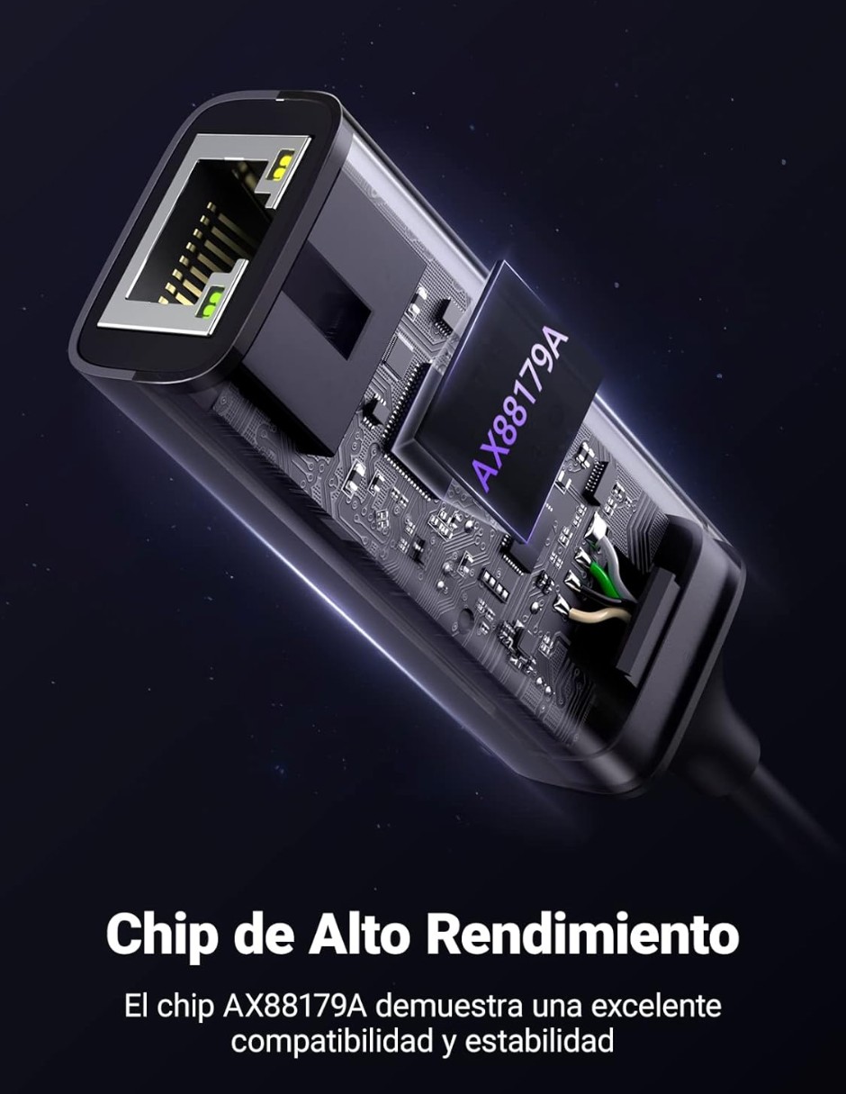 UGREEN Adaptador USB C a Ethernet, Gigabit 1000Mbps. image number null