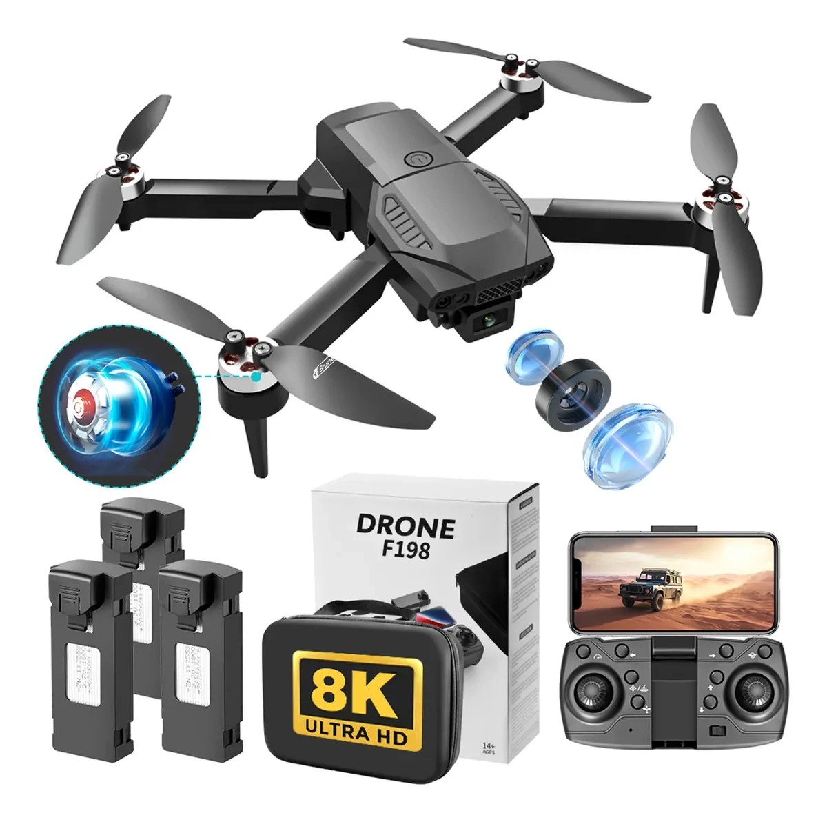 Mini drone ZLL F198 con c&aacute;mara 8K negro 2.4GHz image number null