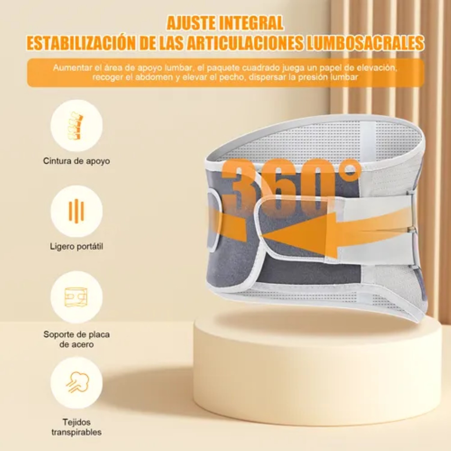 Faja Soporte Sacro Lumbar Con Varillas Ortopedica Lumbosacra talla xl image number null