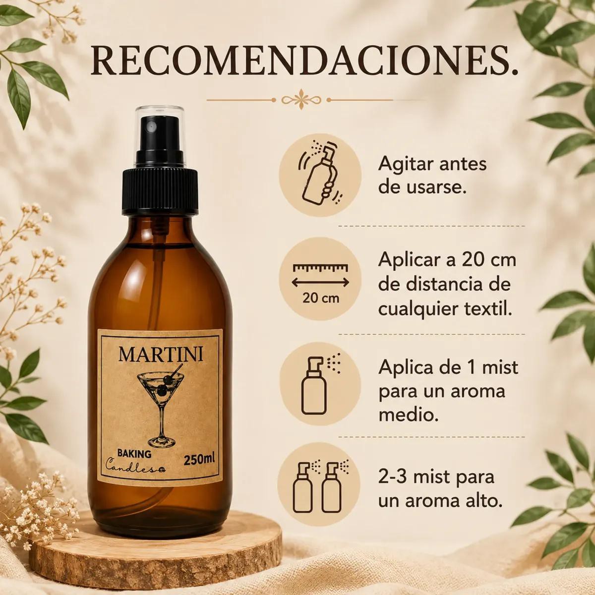Baking Candles Room Spray 250ml Aromatizantes Naturales para Espacios Interiores image number null