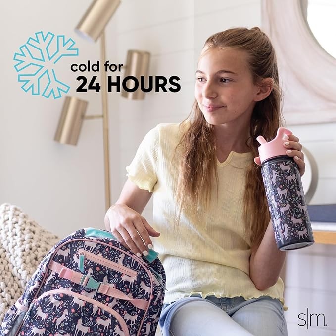 Simple Modern Botella de Agua para Ni&ntilde;os con Pajita | Vaso T&eacute;rmico Acero Inoxidable Aislado Reutilizable para Ni&ntilde;os y Ni&ntilde;as | Summit Colecci&oacute;n | 415ml | Under the Sea. image number null