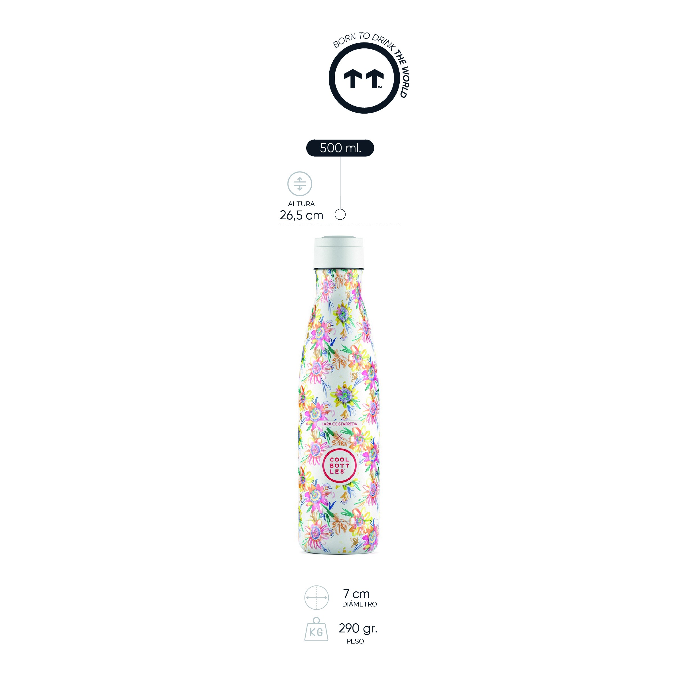 Cool Bottles Botella Termo Secret Blossoms 500m By Lara Costafreda image number null