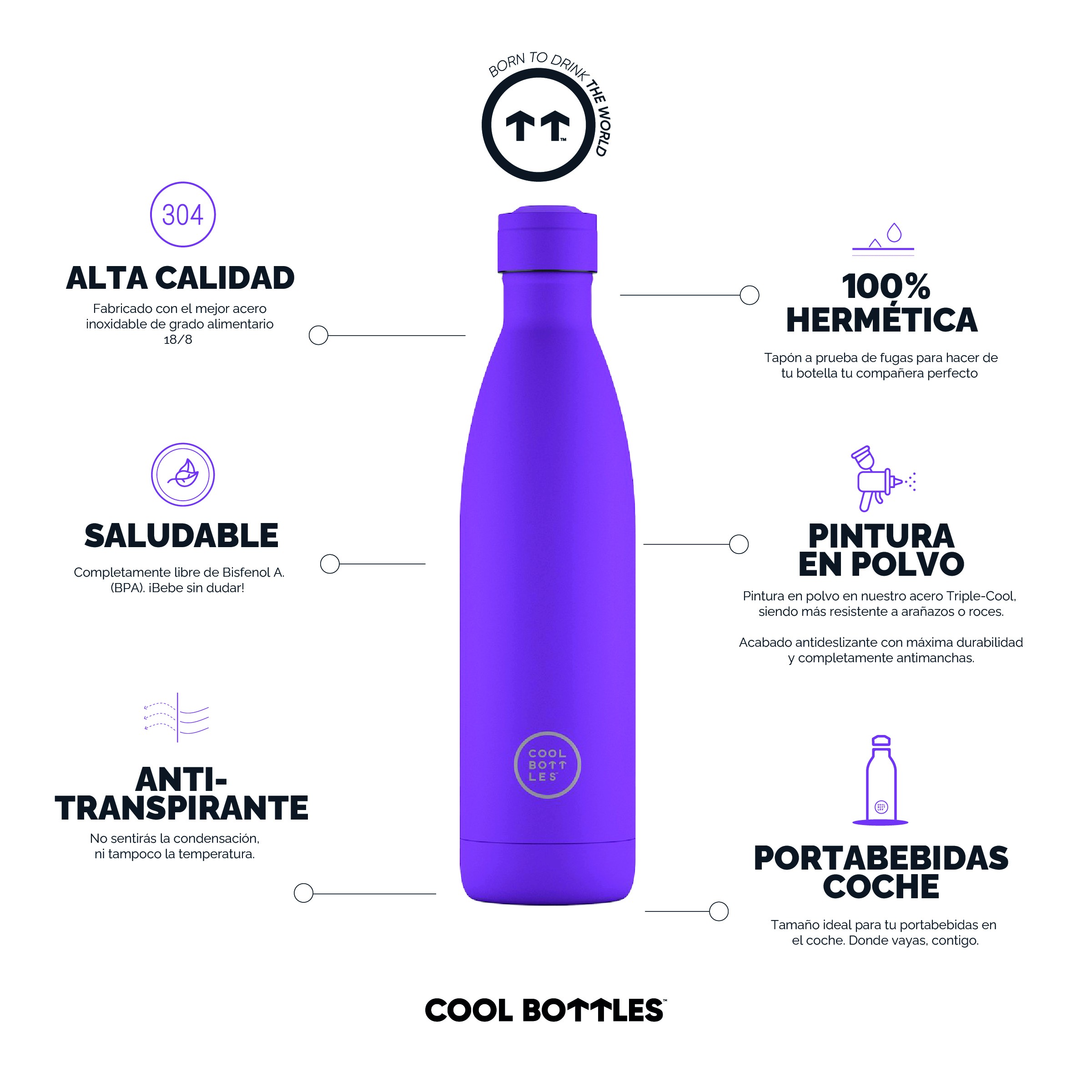 Cool Bottles Botella Termo Vivid Violet 750ml image number null