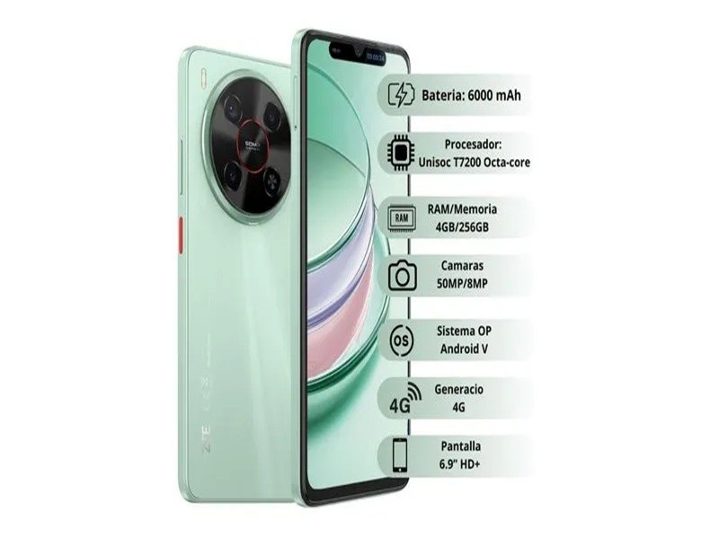 Smartphone ZTE Blade V70 Max 6.9 120 Hz 50 Mp+ia 256 Gb 14 Gb de Ram image number null
