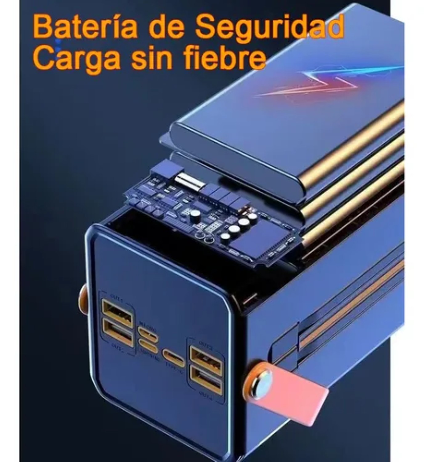 Power Bank Bater&iacute;a Port&aacute;til 60000mah Cargador Ultrar&aacute;pida Blanca Naranja image number null