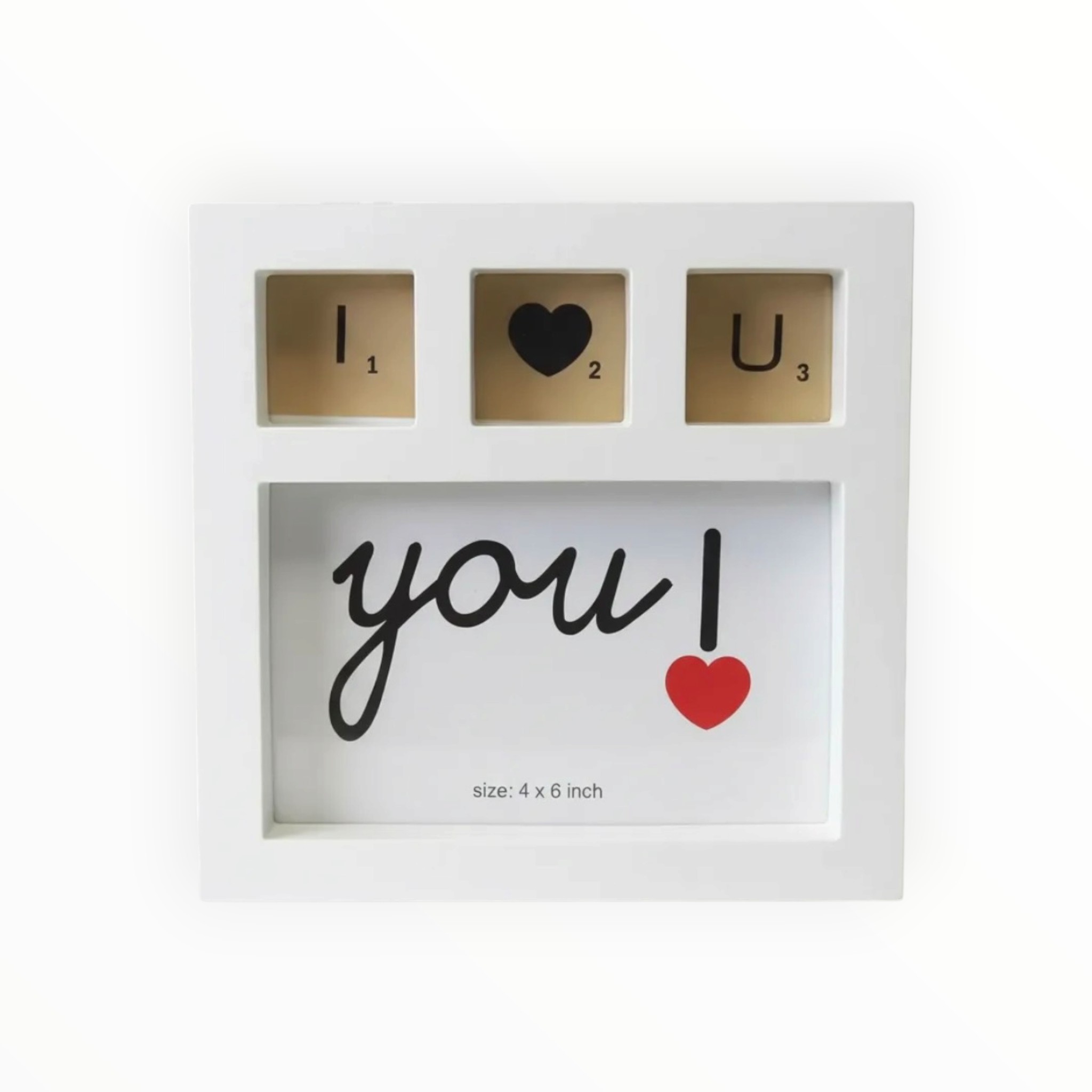 Portaretrato M&uacute;ltiple Blanco I Love You 17x17 Cm image number null