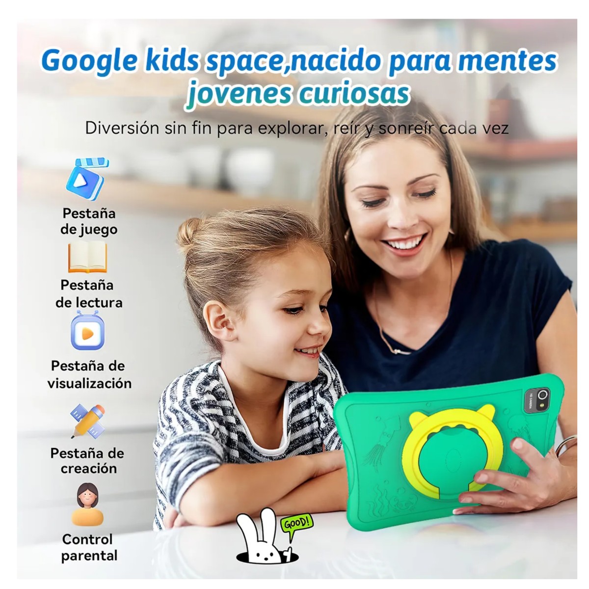 Tablet Con Funda Pad 10'' Android 64gb+4gb Memoria Ram Verde Claro image number null