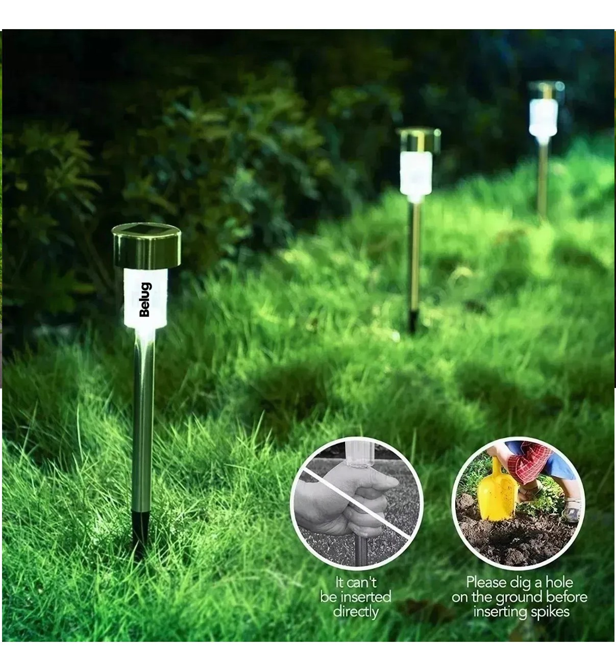 Luz Solar C&eacute;sped Jard&iacute;n Belug Aire Libre 10 Piezas Iluminaci&oacute;n image number null