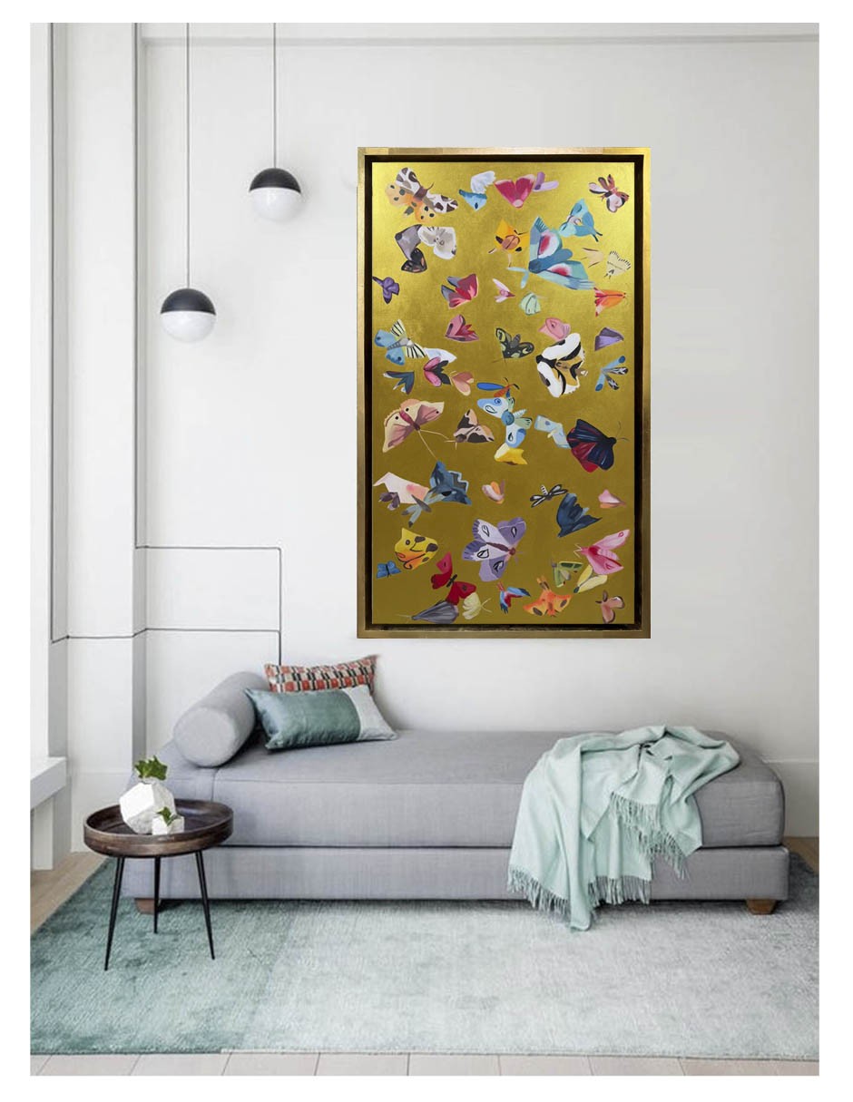 Hermoso cuadro decorativo de mariposas pintado 100% a mano image number null