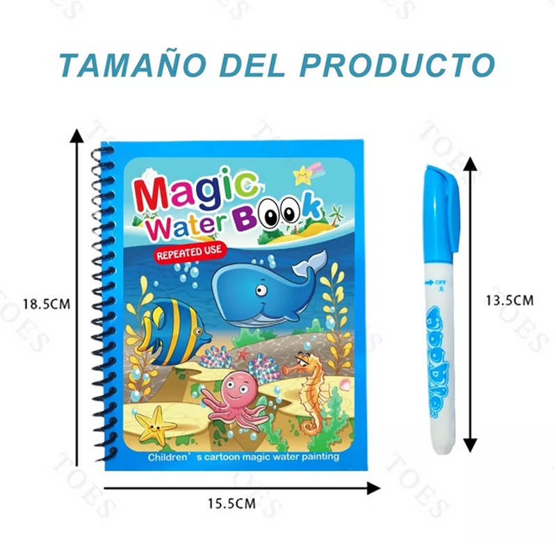 8 Libros De Colorear M&aacute;gicos Para Ni&ntilde;os Reutilizables image number null