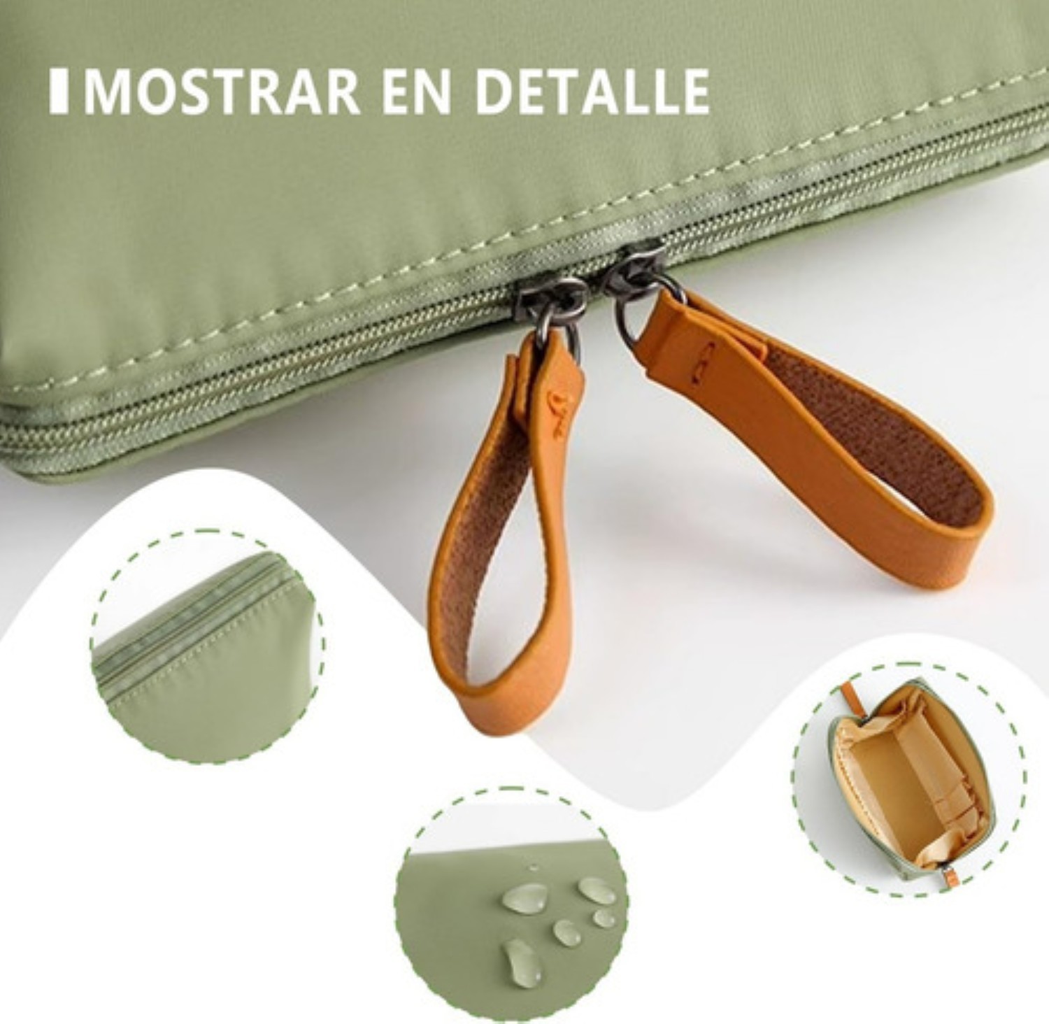 Bolsa De Maquillaje De Viaje Para Mujer Con Compartimentos Verde olivo image number null