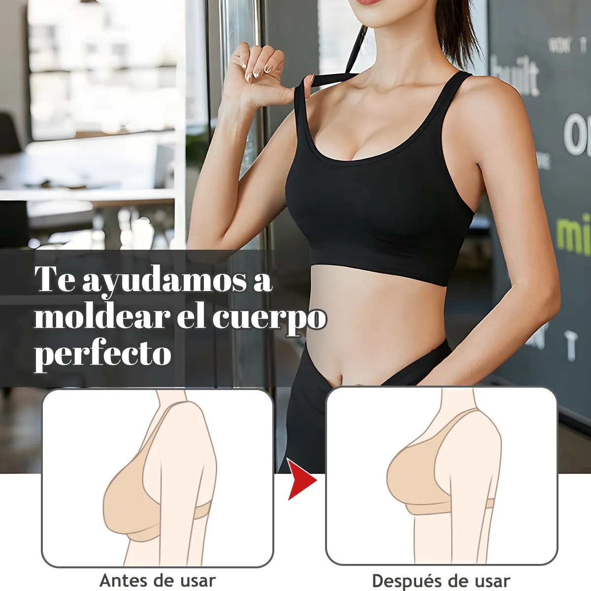 2pzs Top Deportivo Correr Ajustable Secado R&aacute;pido Brasier Negro Talla: 2XL image number null