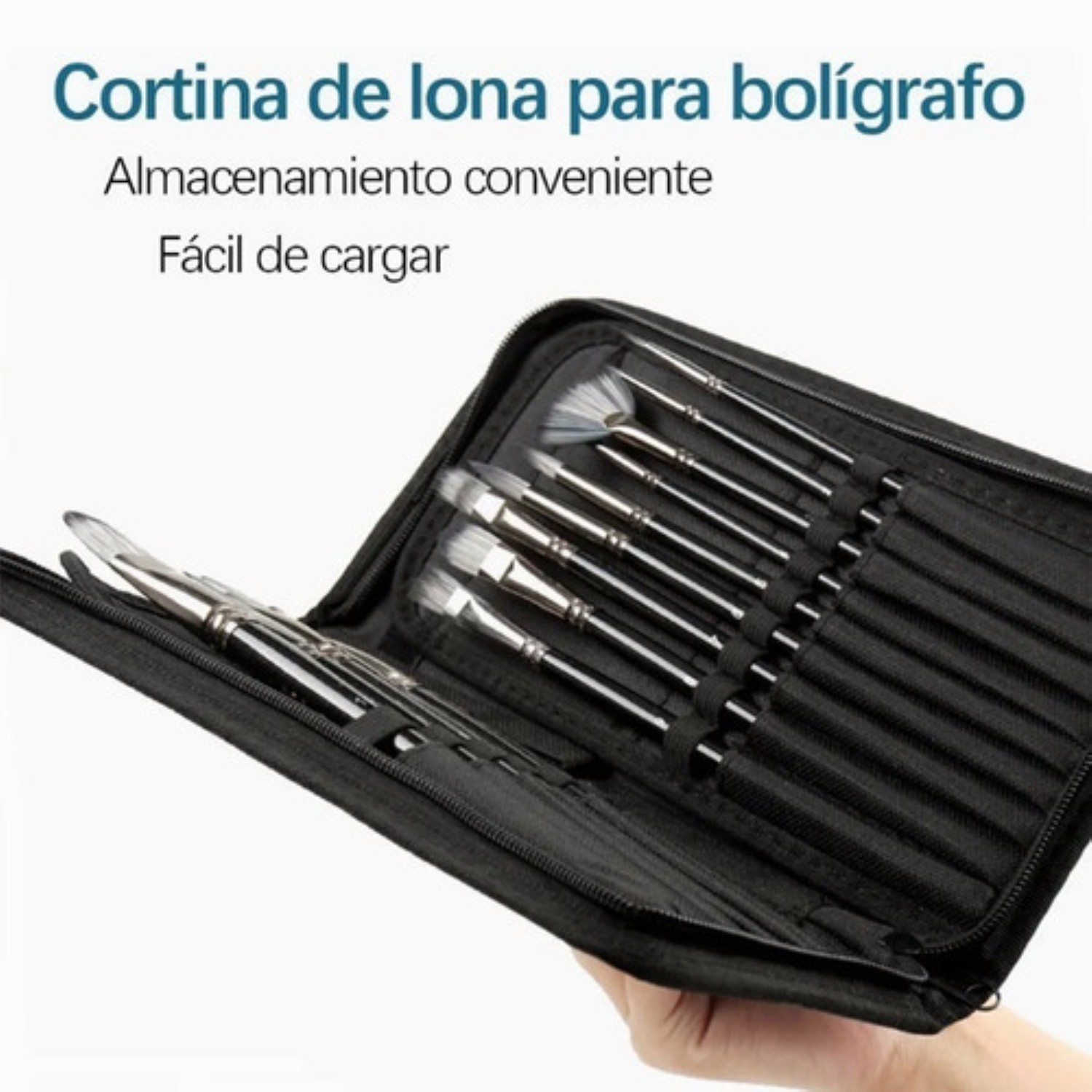 17 Pcs Para Oleo Acr&iacute;lico Acuarela Pincel De Aceite Negro image number null