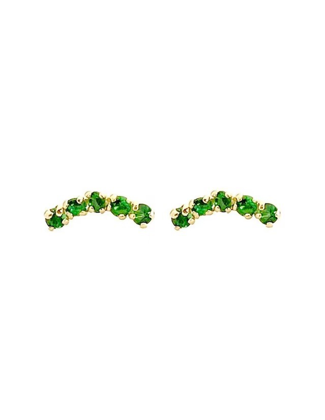Broquel de Zirconias Verdes en Oro de 10k + Obsequio y Empaque de Regalo image number null