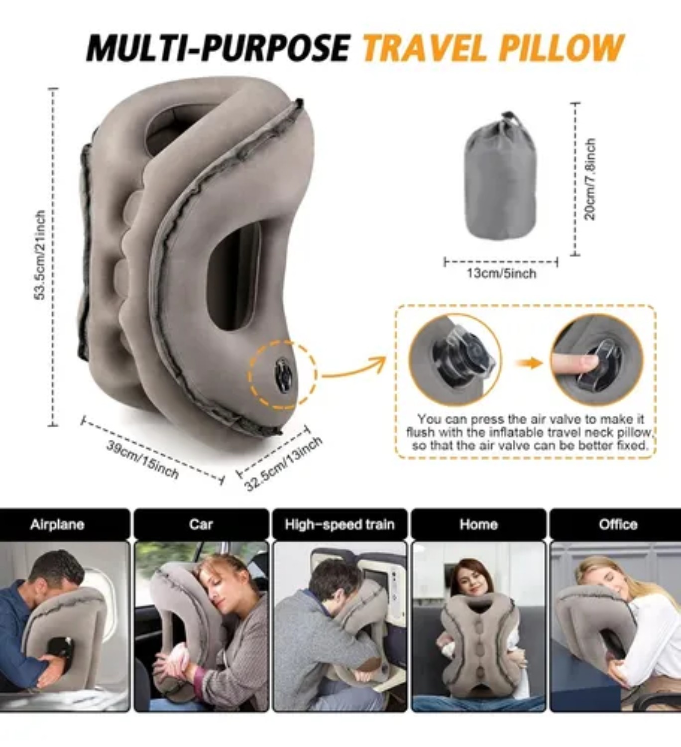 Almohada De Viaje Coj&iacute;n De Cuello Gris image number null
