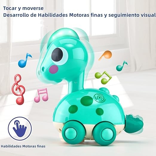 Juguete M&uacute;sical, Juguete Dinosaurio Interactivo para 4+a&ntilde;os, Juguete para Gatear con Sonido y Luz image number null
