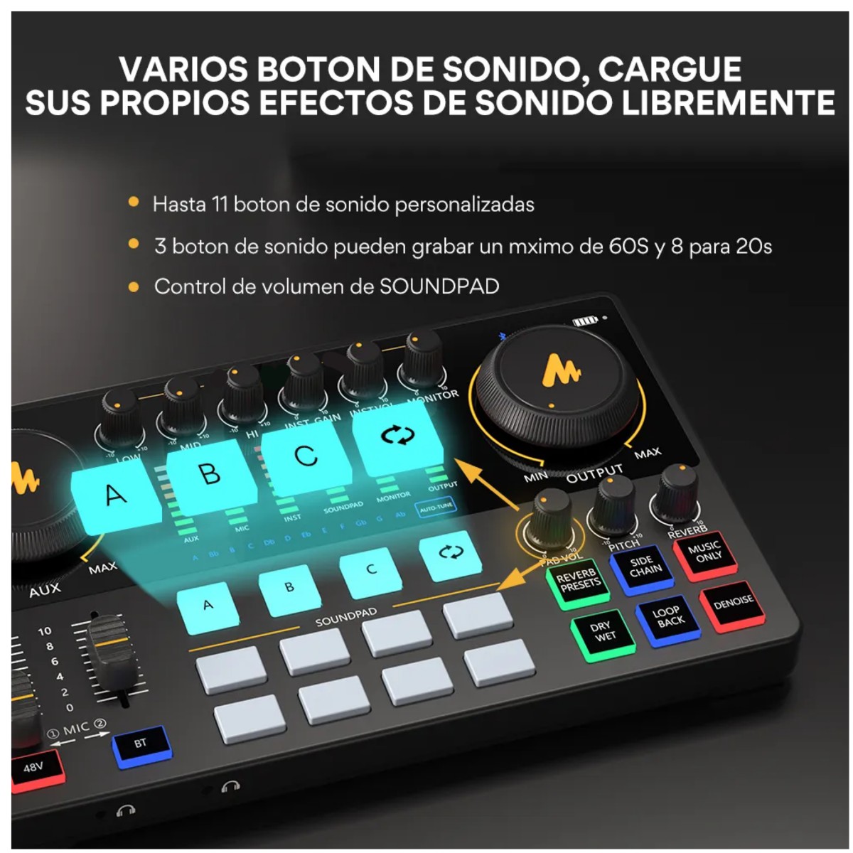 Mezcladora Interfaz De Audio Podcast Stream Negro image number null