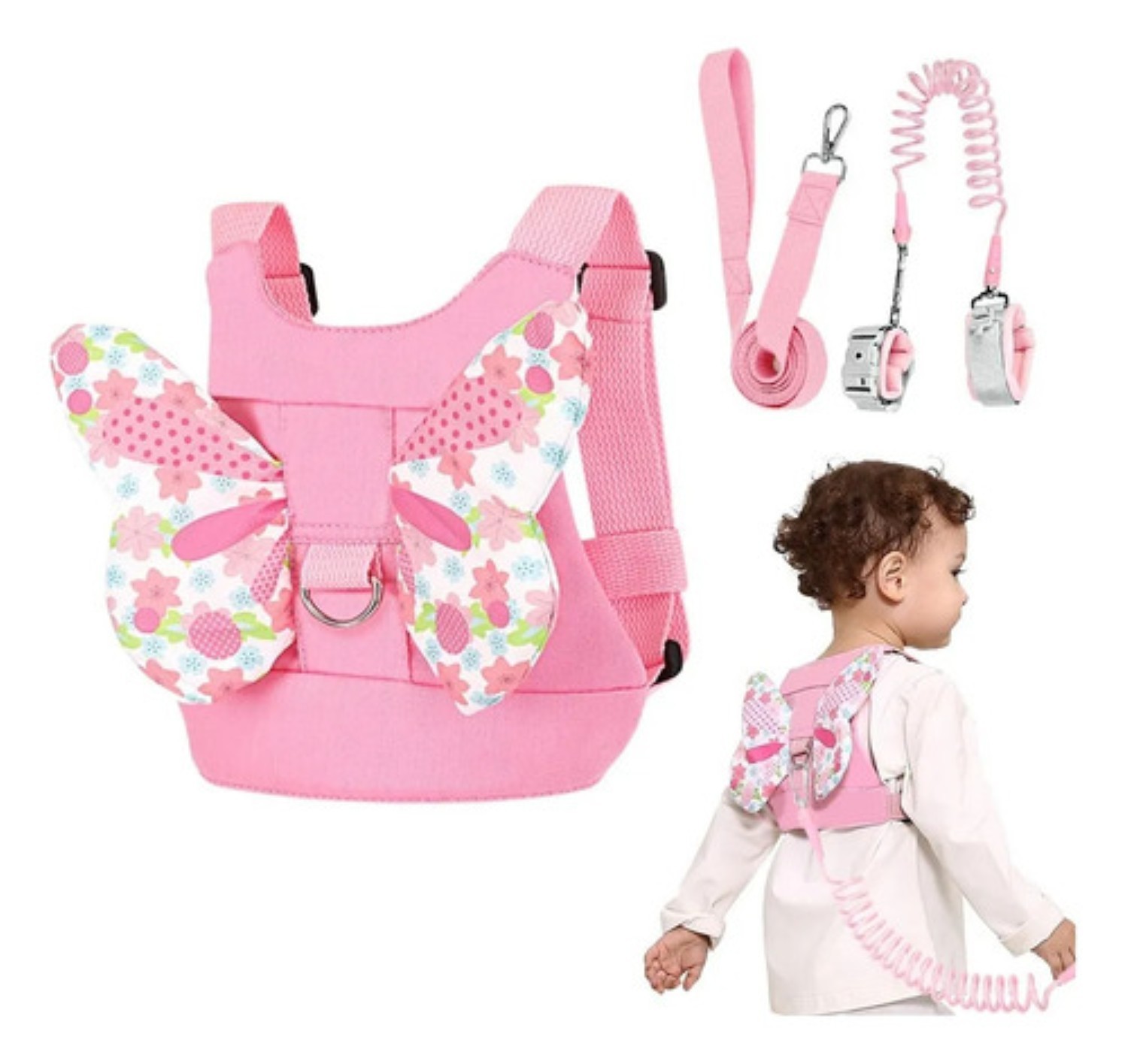 Arn&eacute;s De Seguridad Para Ni&ntilde;os Con Correa 3 En 1 Rodilleras Rosa image number null