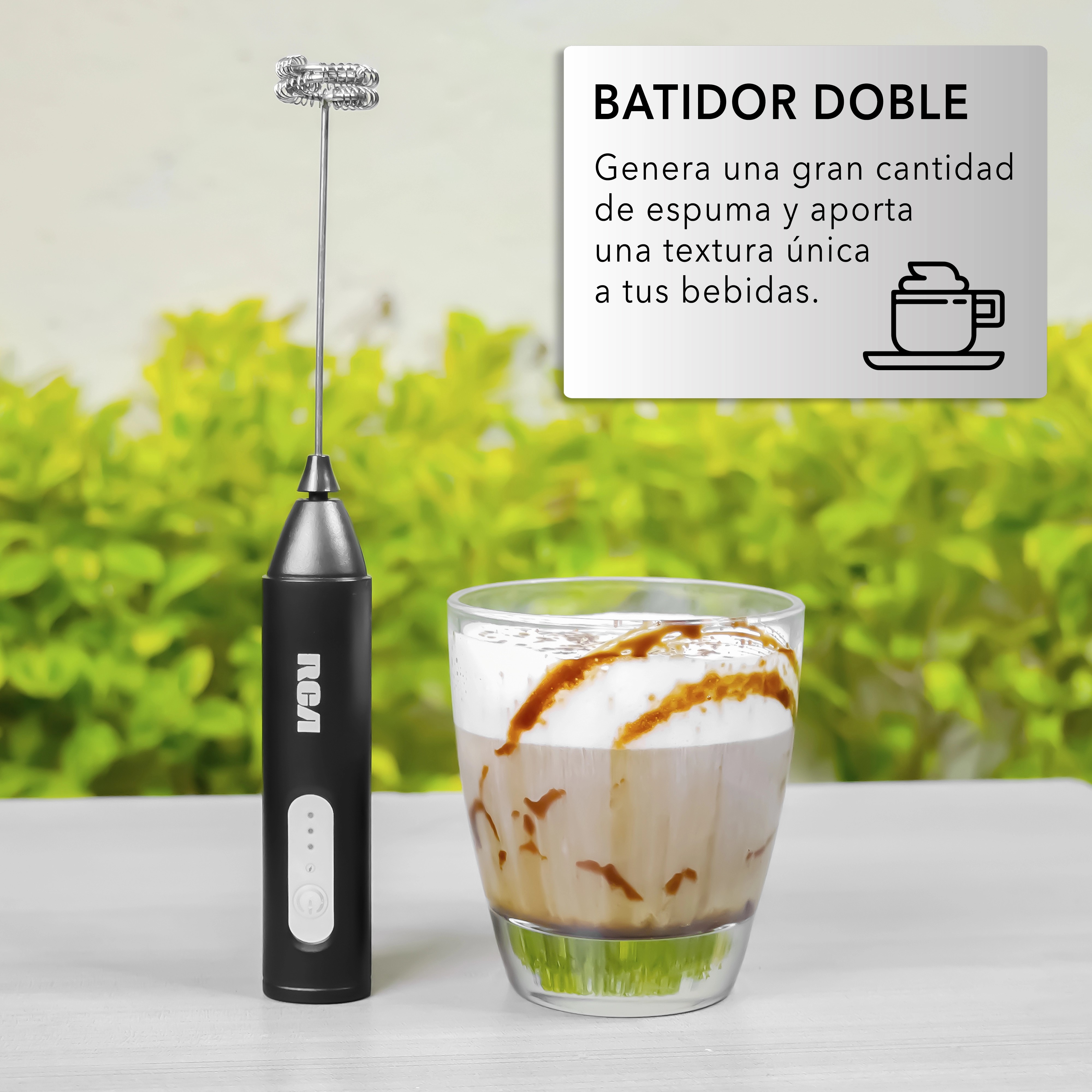 RCA Espumador de Leche El&eacute;ctrico Recargable RC-60 Port&aacute;til de Acero Inoxidable. image number null