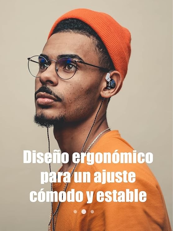 Auriculares intraurales con cable, Colorful Hybrid monitores intraurales, auriculares HiFi de graves profundos con cables desmontables con pin B, auriculares aislantes de ruido (micr&oacute;fono) (Negro). image number null