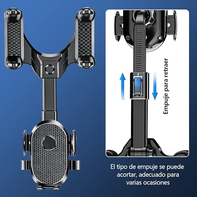 LONGLIV Soporte Celular Auto, Soporte de Tel&eacute;fono Giratorio y Retr&aacute;ctil de 360&deg;, Multiprop&oacute;sito, image number null
