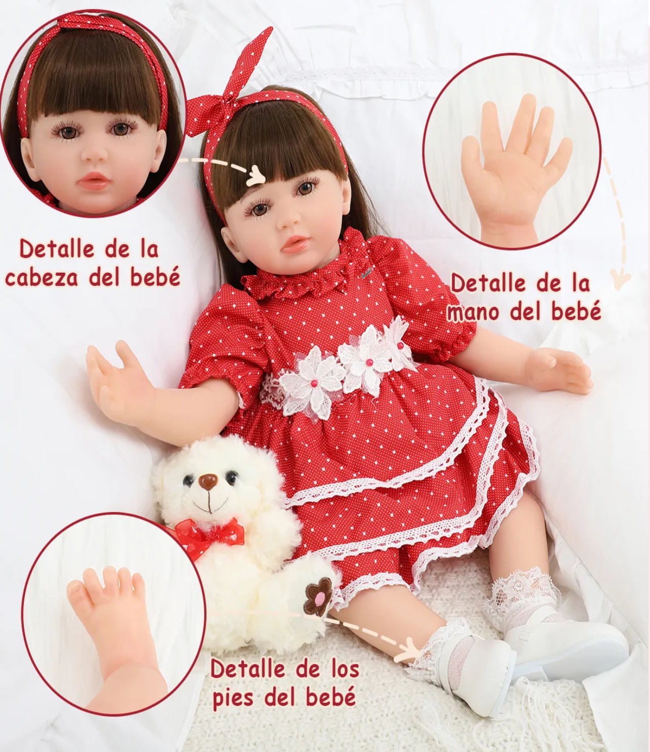 Mu&ntilde;ecas Reborn 60cm Colores image number null
