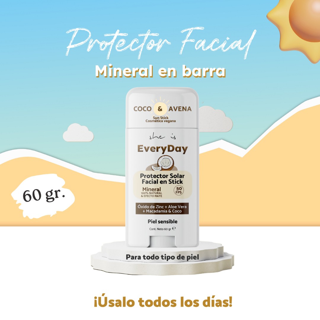 Protector Solar Facial org&aacute;nico FPS50 En Barra 60gr She is skincare image number null