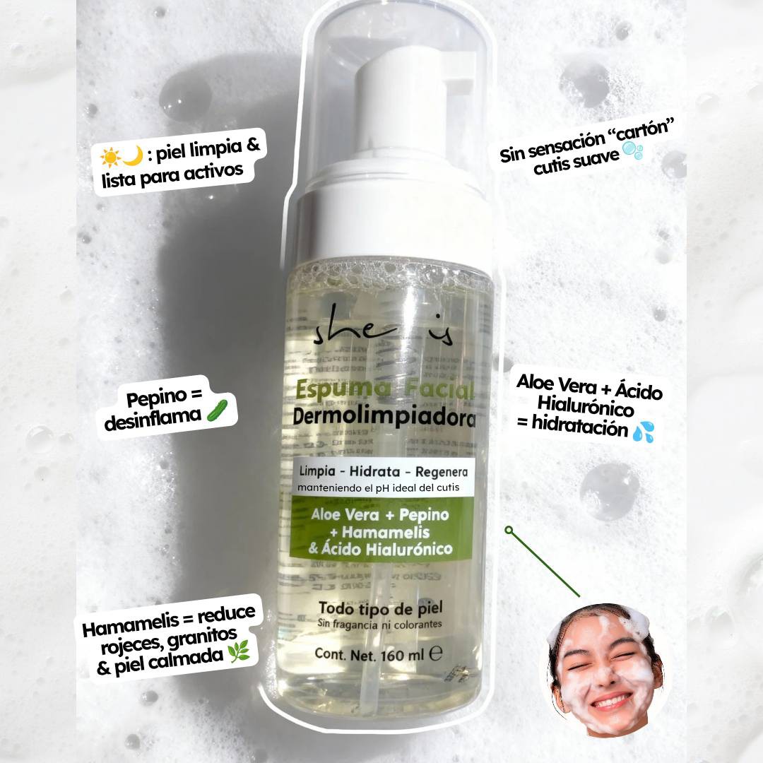 Espuma Dermolimpiadora Hidratante Facial 160ml She is skincare image number null